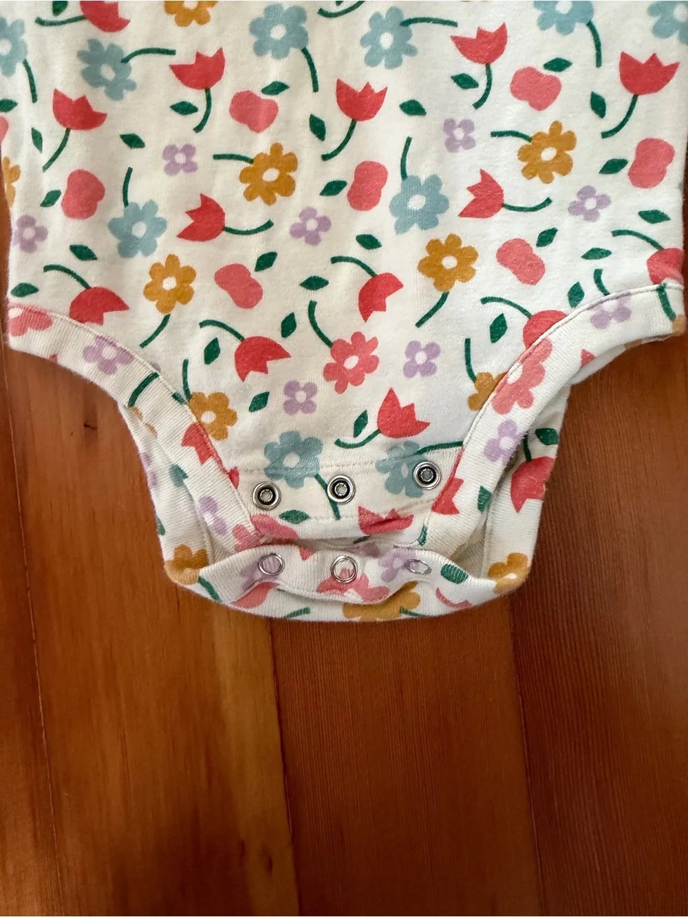 Hanna Andersson Wiggle Onesie Floral Confetti On Ecru 18-24mos
